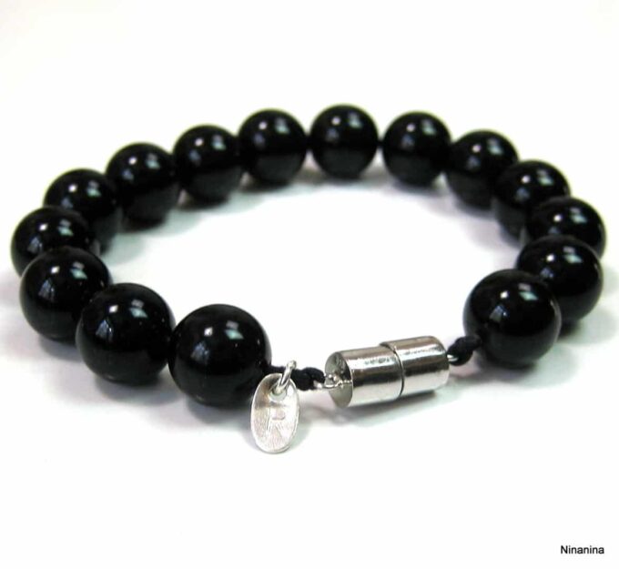N3346terb_bracelet_perles_noires_argent_massif_personnalise