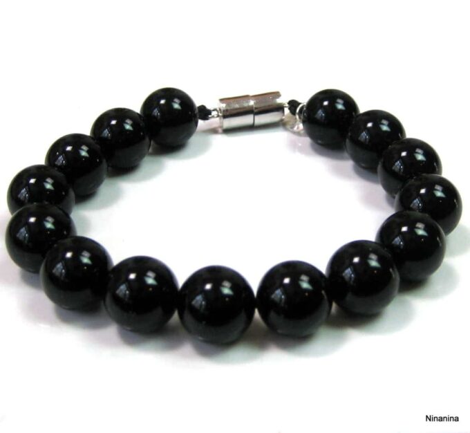 N3346terc_bracelet_perles_noires_argent_massif_personnalise