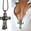 N3349_Collier_femme_long_sautoir_croix_gothique_metal_argente_chaine_boule_NINANINA