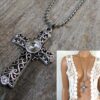 N3349f_Collier_femme_long_sautoir_croix_metal_argente_-_Bijoux_Colliers_en_ligne_Ninanina