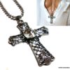 N3349g_Collier_femme_long_sautoir_croix_gothique_metal_argente_chaine_boule_NINANINA