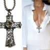 N3349k_Collier_femme_long_sautoir_croix_gothique_metal_argente_chaine_boule_NINANINA