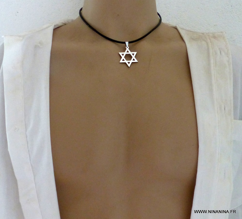 Collier etoile de david homme clearance