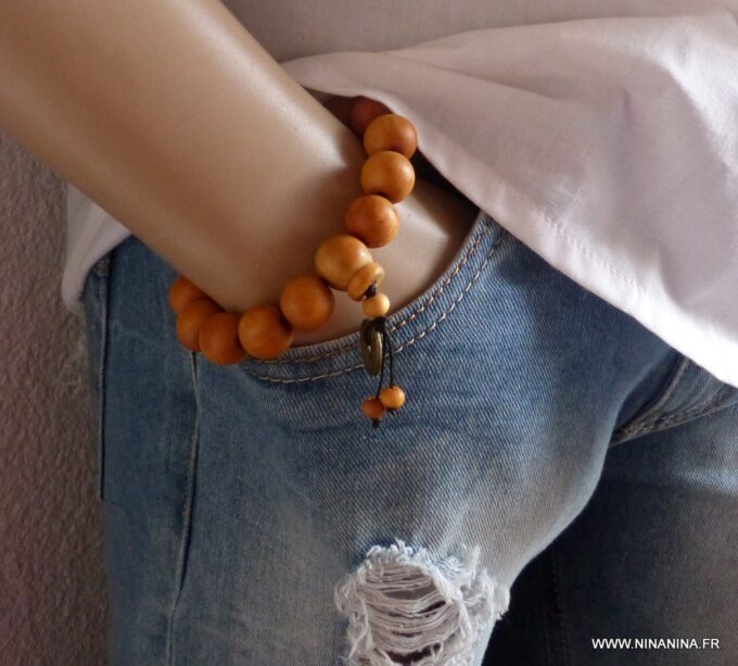 N3372H_Bracelet_homme_perles_bois_argent_massif_personnalise_-_Bijoux_Bracelets_en_ligne_NINANINA