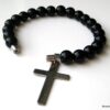 N3383d_bracelet_croix_acier_inoxydable_et_perles_noires