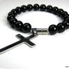 N3383terh_bracelet_croix_acier_et_perles_noires