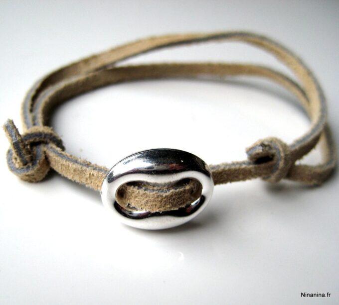 N3390b_bracelet_daim_et_grain_de_cafe_argent_massif