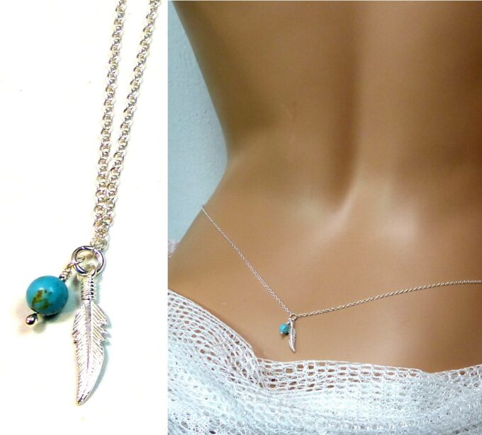 N3392ter_chaine_de_taille_plums_argent_massif_turquoise