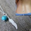 N3392terd_Chaine_de_taille_plume_argent_massif_et_turquoise_veritable
