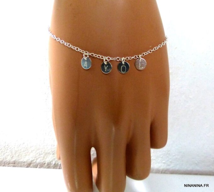 N3426terr_bracelet_argent_massif_breloque_gravee_personnalisee