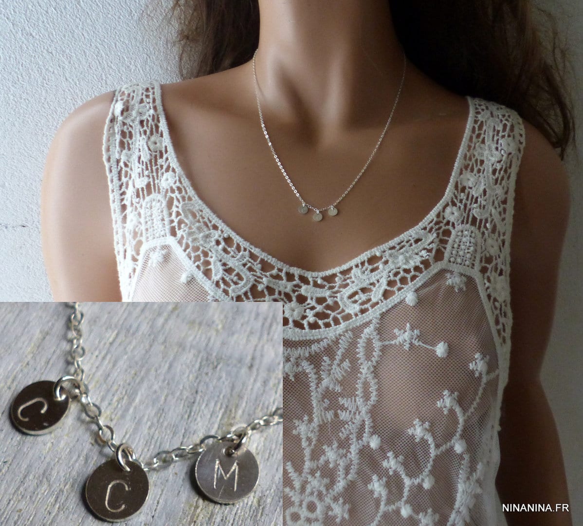 Collier Personnalisé Avec Initiale En Forme De Cœur, Collier En Y