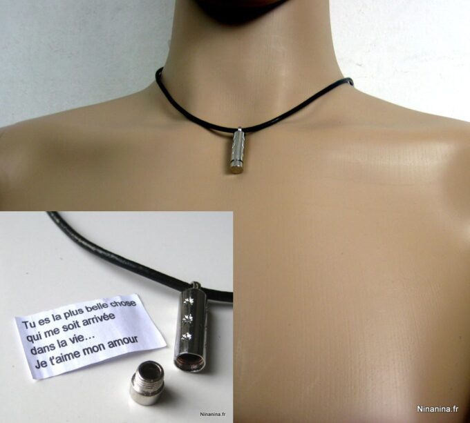 N3431e_collier_cuir_porte-message_personnalise