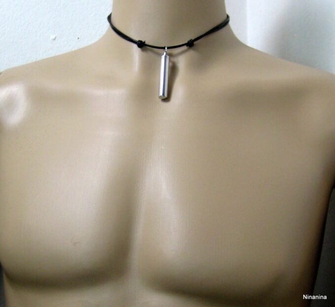 N3432terg_collier_cordon_cuir_porte-message_acier_inoxydable