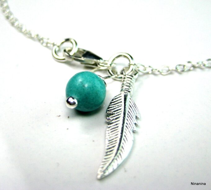 N3438terb_chaine_de_cheville_argent_massif_plume_et_turquoise_-_Copie-1