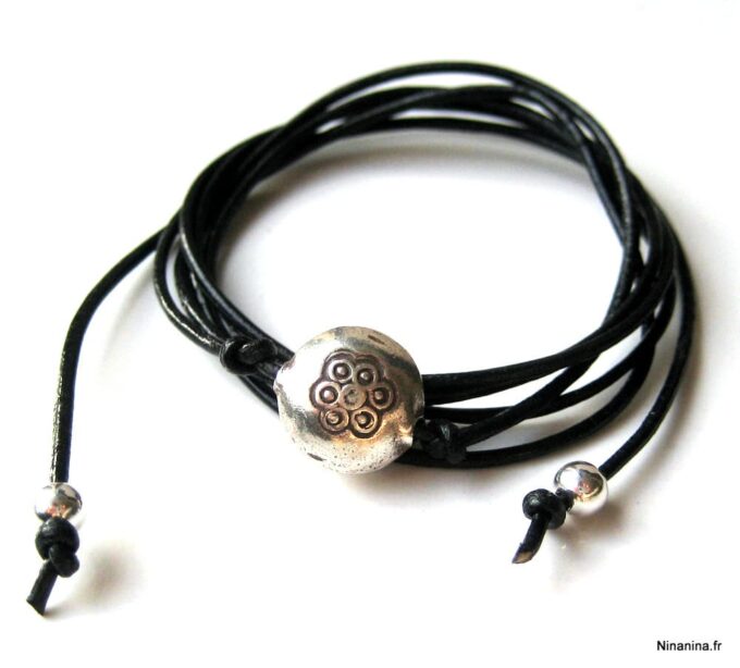 N3449d_bracelet_wrap_cuir_perle_ronde_argent_massif