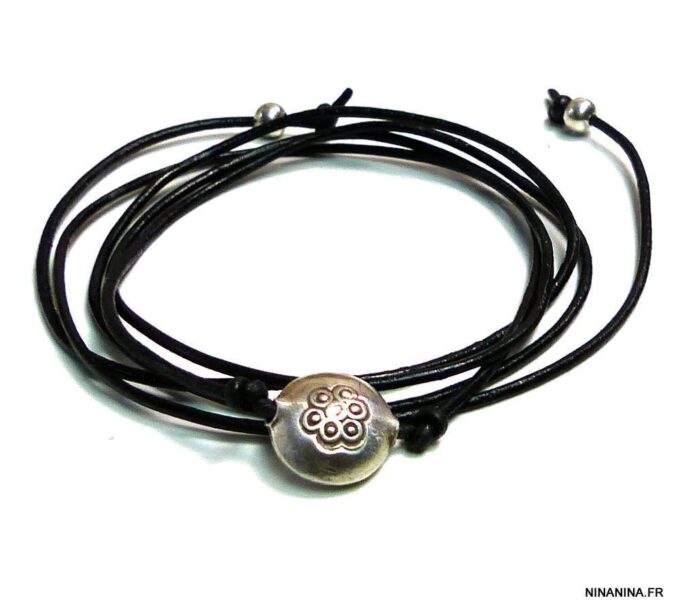 N3449tera_bracelet_wrap_cordon_cuir_perle_argent_massif