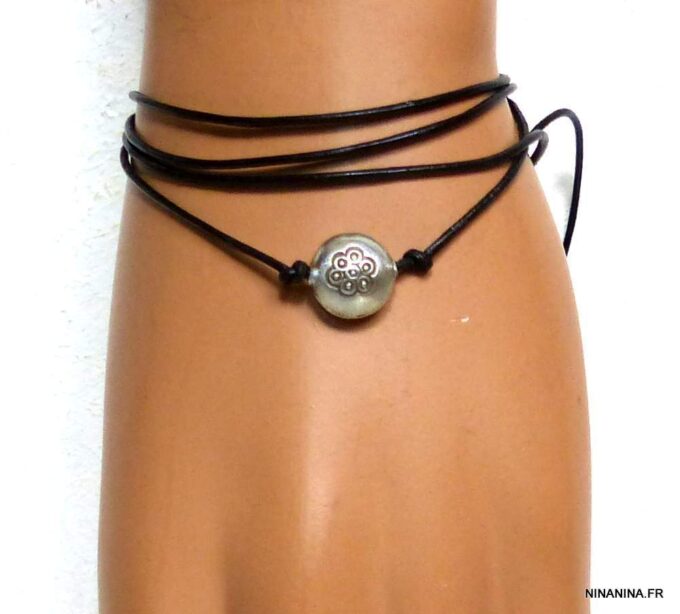 N3449terf_bracelet_wrap_cordon_cuir_perle_argent_massif