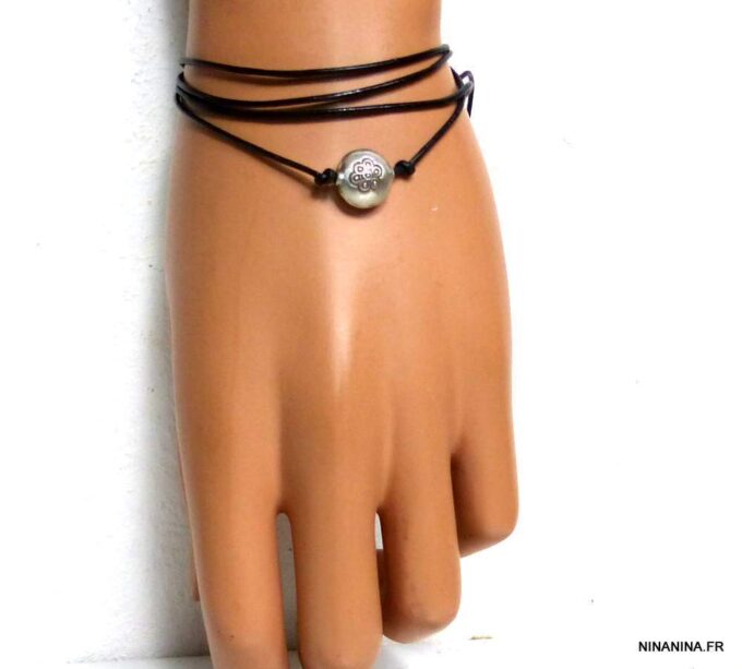 N3449terh_bracelet_wrap_cordon_cuir_perle_argent_massif