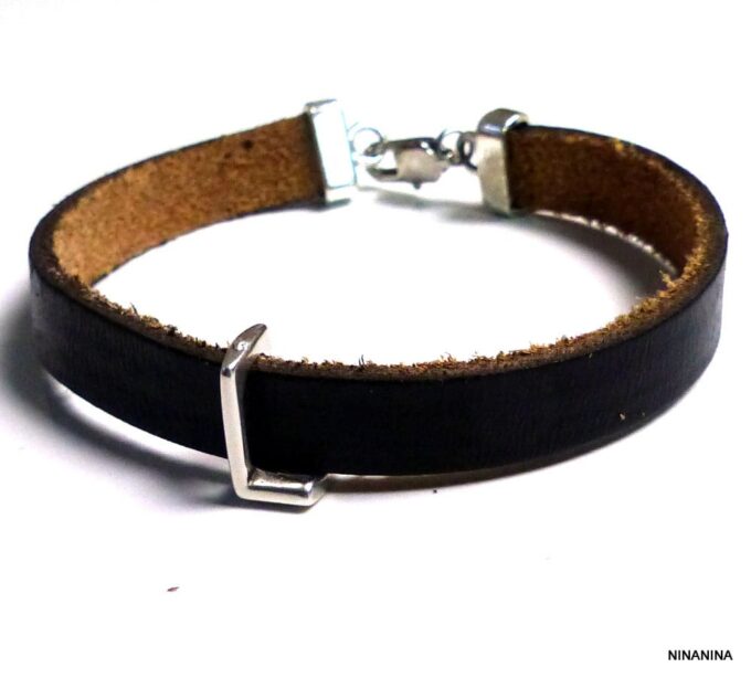 N3455terd_Bracelet_homme_cuir_lettre_personnalisee_metal_argente