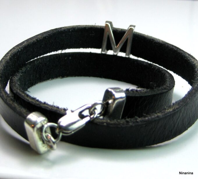 N3456bisb_bracelet_cuir_lettre_argent