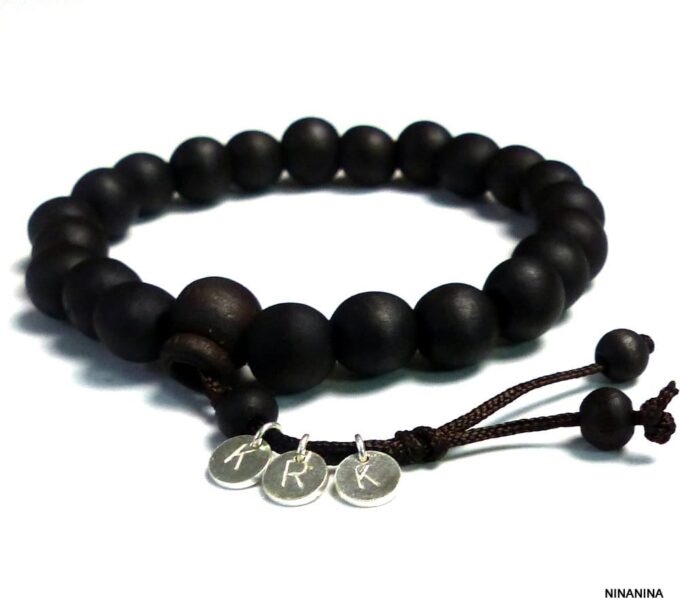 N3460terd_Bracelet_homme_perles_bois_medaille_argent_massif_personnalise-2