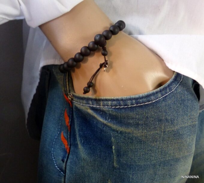 N3460terj_Bracelet_homme_perles_bois_medaille_argent_massif_personnalise-2