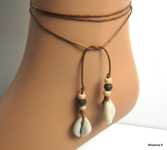 N3478f_bracelet_de_cheville_coton_cire_et_coquillage
