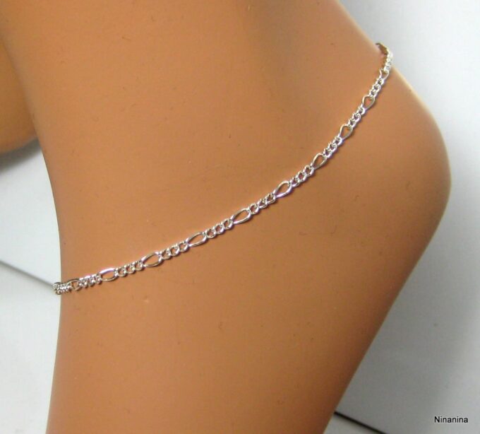 N3492f_chaine_de_cheville_argent_maille_figaro