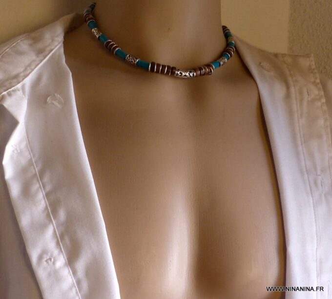 N3501B_Collier_homme_cuir_et_perles_de_bois_turquoise_-_Bijoux_Colliers_en_ligne_NINANINA