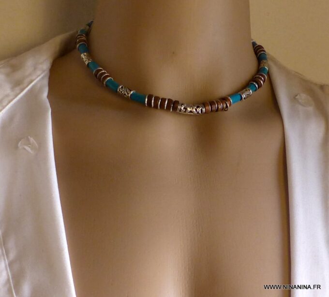 N3501D_Collier_homme_cuir_et_perles_de_bois_turquoise_-_Bijoux_Colliers_en_ligne_NINANINA