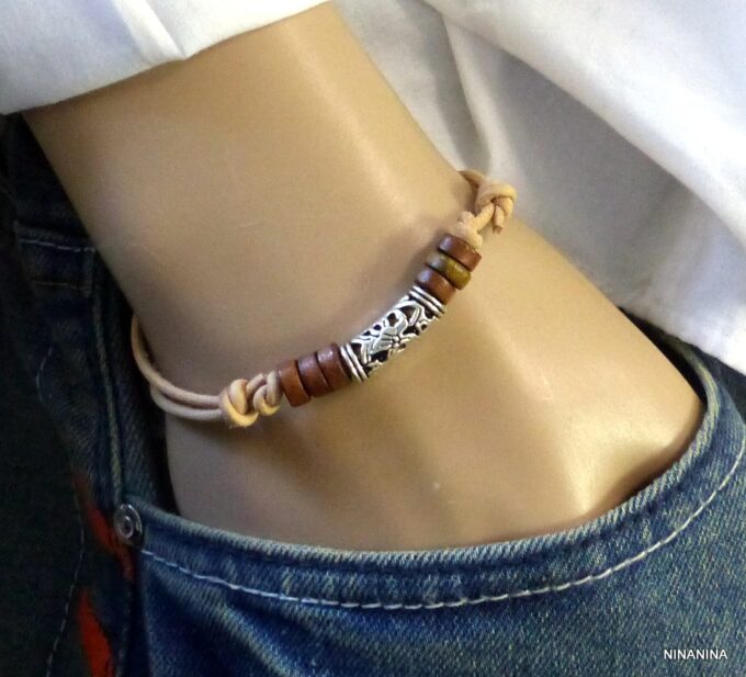 N3502C_Bracelet_homme_cordon_cuir_perles_bois_metal_argent_NINANINA