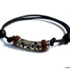 N3502e_Bracelet_homme_cordon_cuir_perles_bois_tube_metal_argent