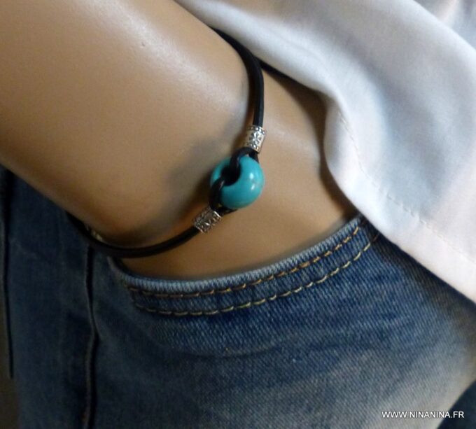 N3509b_Bracelet_homme_cordon_cuir_perle_turquoise_argent_massif_NINANINA