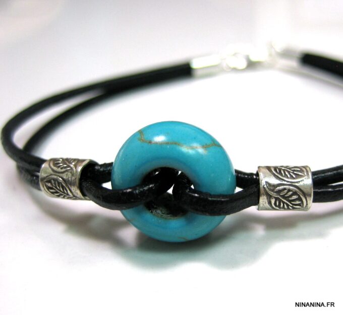 N3509bis_bracelet_cordon_cuir_argent_massif_et_turquoise