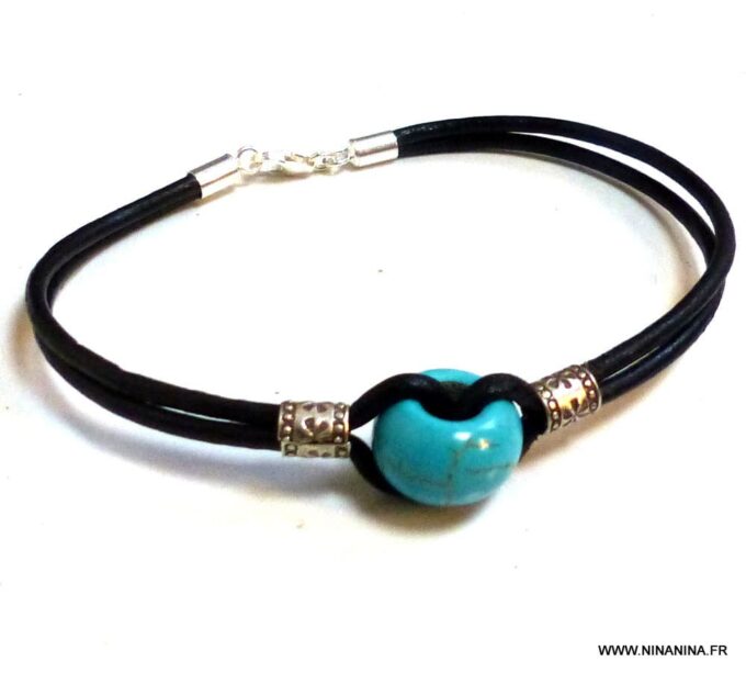 N3509c_Bracelet_homme_cordon_cuir_perle_turquoise_argent_massif_NINANINA
