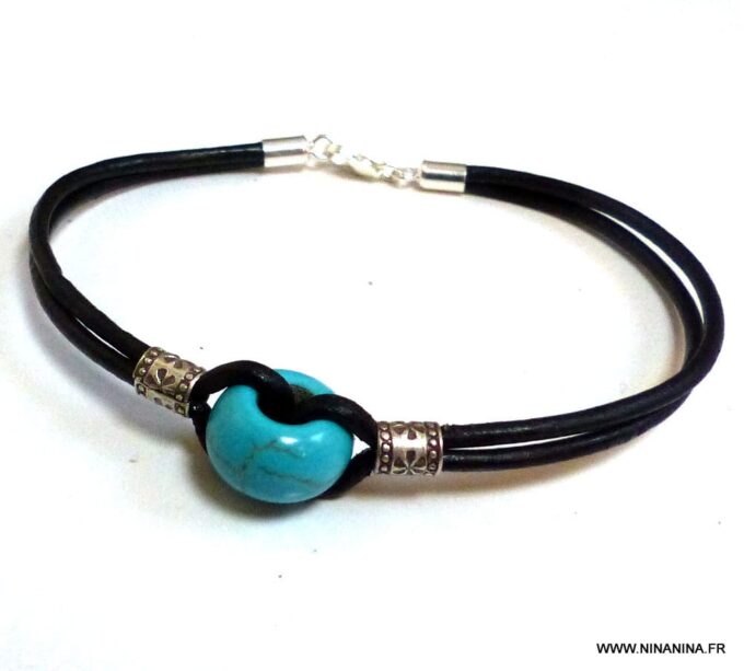 N3509g_Bracelet_homme_cordon_cuir_perle_turquoise_argent_massif_NINANINA