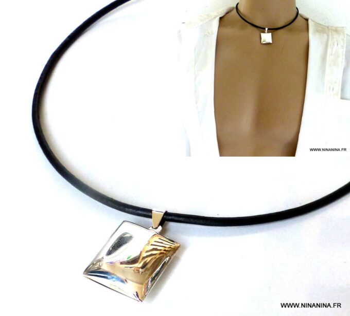 N3521G_Collier_homme_cordon_cuir_porte_photo_argent_925_massif_-_Bijoux_Colliers_en_ligne_NINANINA