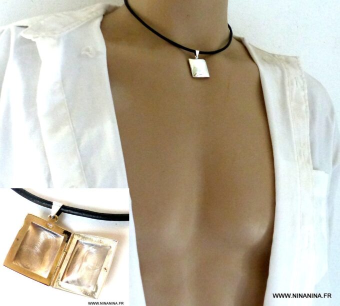 N3521J_Collier_homme_cordon_cuir_porte_photo_argent_925_massif_-_Bijoux_Colliers_en_ligne_NINANINA