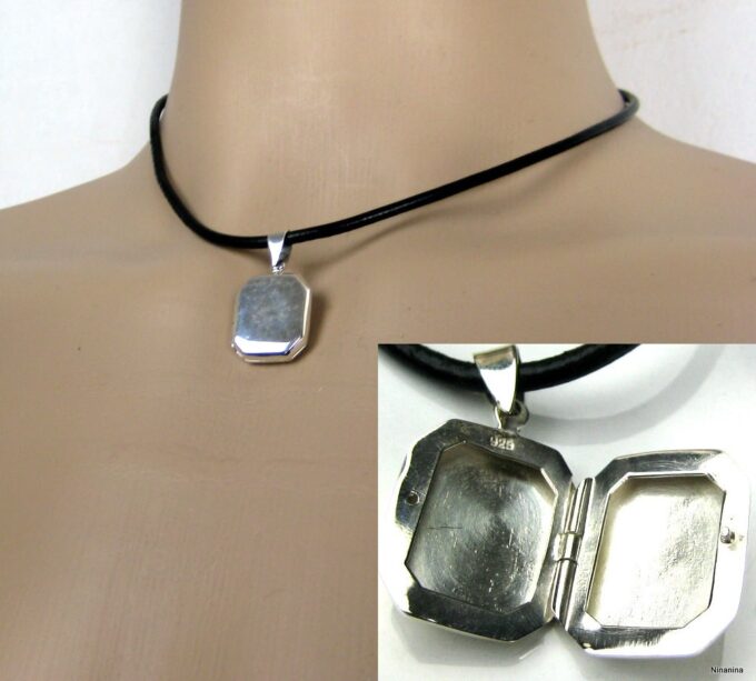 N3521_collier_cuir_et_porte-photo_argent_massif