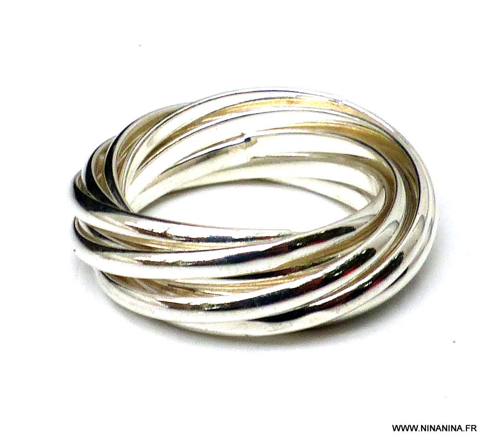 Bague Multi Anneaux Argent Entrelacés Pour Femme – Image 6
