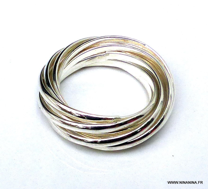 Bague Multi Anneaux Argent Entrelacés Pour Femme – Image 4