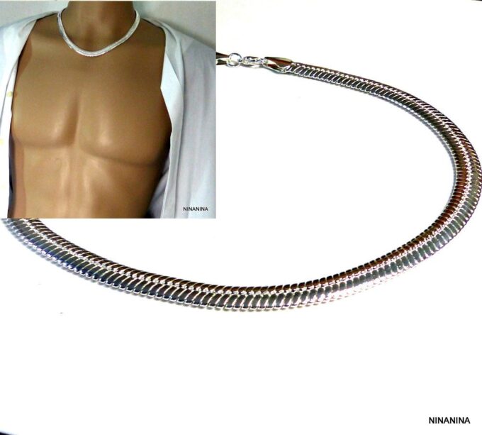 N3541d_chaine_homme_maille_serpent_plate_plaque_argent