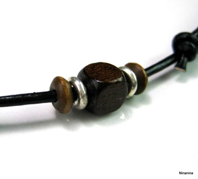 N3569a_collier_cordon_homme_cuir_bois_et_argent_massif