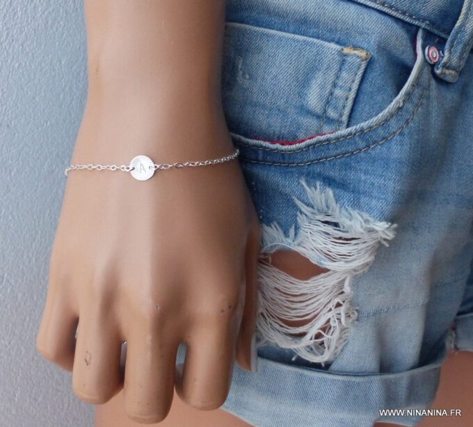N3583_Bracelet_femme_personnalise_argent_massif_lettre_-_Bijoux_Bracelets_en_ligne_Ninanina
