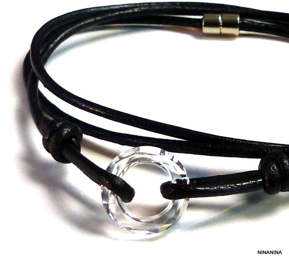 Bracelet cuir swarovski clearance
