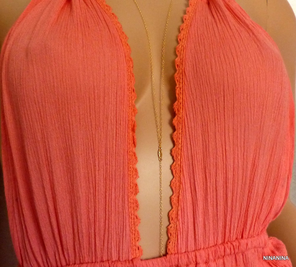 Chaine de corps or plaqué femme chaine maille forçat – Image 9