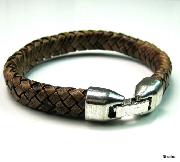 N3640_bracelet_cuir_tresse_et_metal_argent