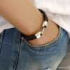 N3640h_Bracelet_homme_cuir_tresse_bleu_gris_-_Bijoux_Bracelets_en_ligne_Ninanina