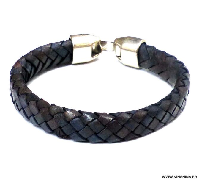 N3640i_Bracelet_homme_cuir_tresse_bleu_gris_-_Bijoux_Bracelets_en_ligne_Ninanina