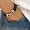 N3640m_Bracelet_homme_cuir_tresse_bleu_gris_-_Bijoux_Bracelets_en_ligne_Ninanina